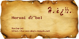Horvai Ábel névjegykártya