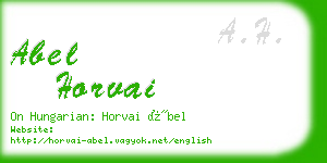 abel horvai business card